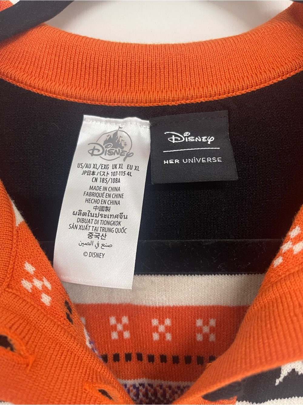 Disney Halloween Women’s Orange & Cream Minnie & Mickey Polo Sweater Top - Picture 5 of 6